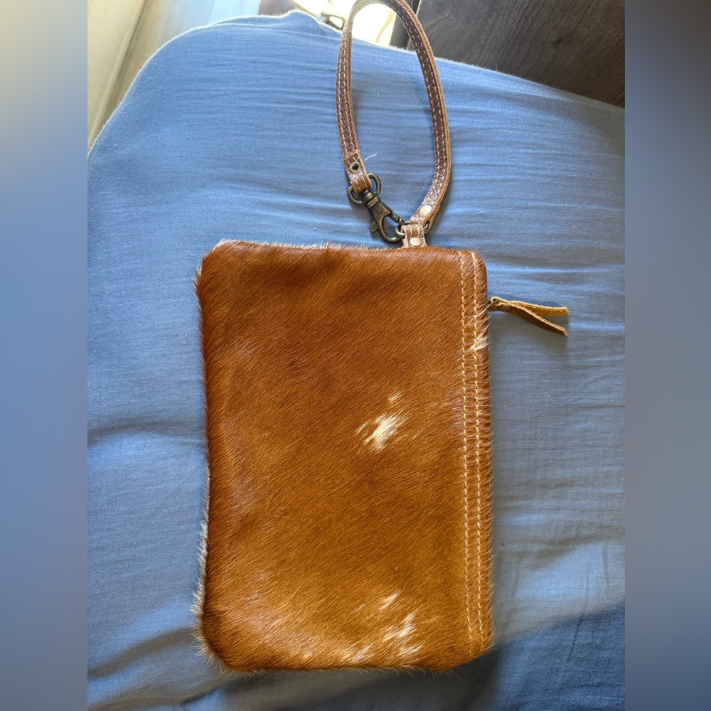 Cow Hide Myra Wristlet